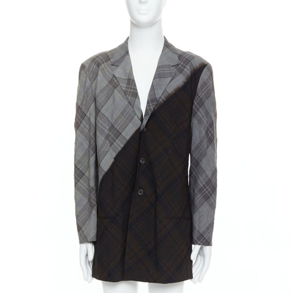 Yohji Yamamoto Gradient Check Print Blazer